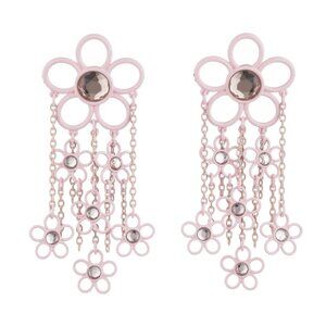 Dannijo Elyse Pink Flower Drop Earrings